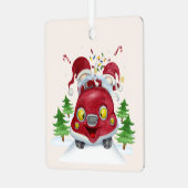 自分の陽気なクリスマスの格言を作成するLove Bug メタルオーナメント (正面左)