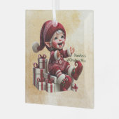 自分の陽気なヴィンテージのクリスマス格言を作成 ガラスオーナメント (正面左)