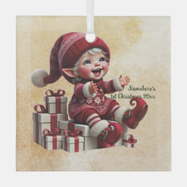 自分の陽気なヴィンテージのクリスマス格言を作成 ガラスオーナメント