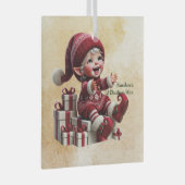 自分の陽気なヴィンテージのクリスマス格言を作成 ガラスオーナメント (正面右)