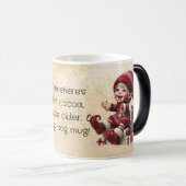 自分の陽気なヴィンテージのクリスマス格言を作成 モーフィングマグカップ (正面右)