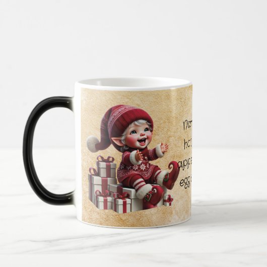 自分の陽気なヴィンテージのクリスマス格言を作成 モーフィングマグカップ (左)