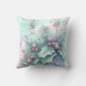 自分の雪のクリスマスホリーを作成する クッション (裏面)