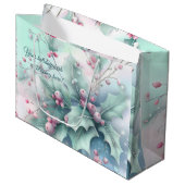 自分の雪のクリスマスホリーを作成する ラージペーパーバッグ (正面アングル)