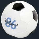 自分の青白パーソナライズされた色を作成 サッカーボール<br><div class="desc">あなたのお気に入りのサッカー選手はこのサッカーパーソナライズされたボールを愛する。選手カスタマイズ名と選手の番号と。このカスタムサッカーボールは素晴らしクリスマスや誕生日、その他の特別な機会に贈る。</div>