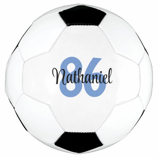 自分の青白パーソナライズされた色を作成 サッカーボール (正面)