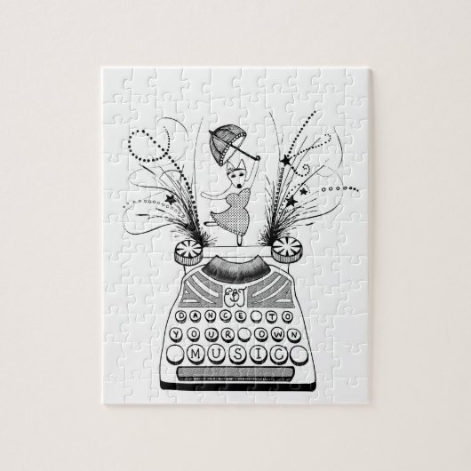 自分の音楽にダンスEnglish Bull Terrier ジグソーパズル (縦)