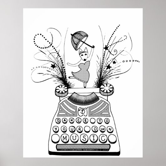 自分の音楽に合わせてダンスHappy Bull Terrier ポスター (正面)