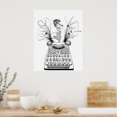 自分の音楽に合わせてダンスHappy Bull Terrier ポスター (キッチン)