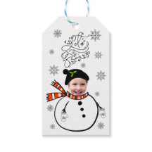 自分の顔写真を追加する雪可愛い雪だるま