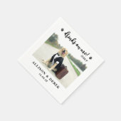 自分の飲み物 |かわいいペットテンプレート犬の写真結婚ズ スタンダードカクテルナプキン (角)