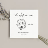 自分の飲み物 |可愛モダンいペットアートワーク犬結婚ズ スタンダードカクテルナプキン