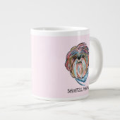 自分の飼い犬を追加しhtzu母の日かわいい ジャンボコーヒーマグカップ (正面右)