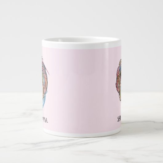 自分の飼い犬を追加しhtzu母の日かわいい ジャンボコーヒーマグカップ (正面)