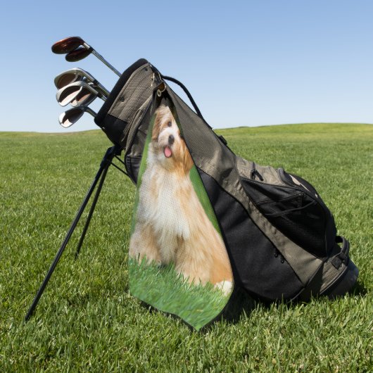 自分の飼カスタム犬の猫を作る ゴルフタオル (グリーン)