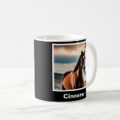 自分の馬の写真エレガントをパーソナライズされた作成する コーヒーマグカップ (正面右)