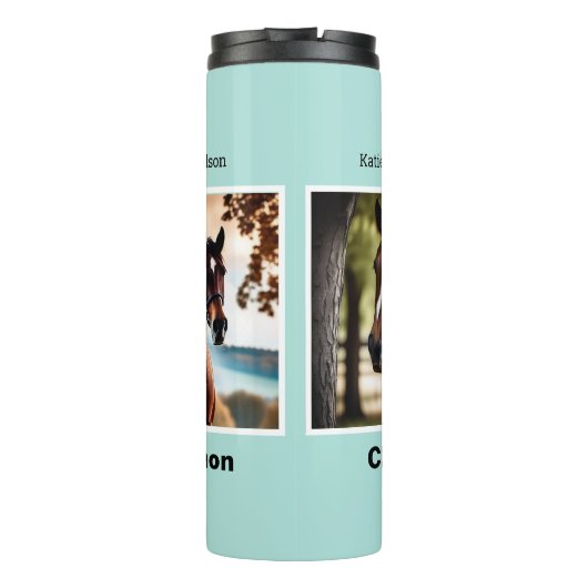 自分の馬の写真エレガントをパーソナライズされた作成する タンブラー (裏面)