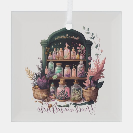 自分の魔女の薬草を作る ガラスオーナメント (裏面)