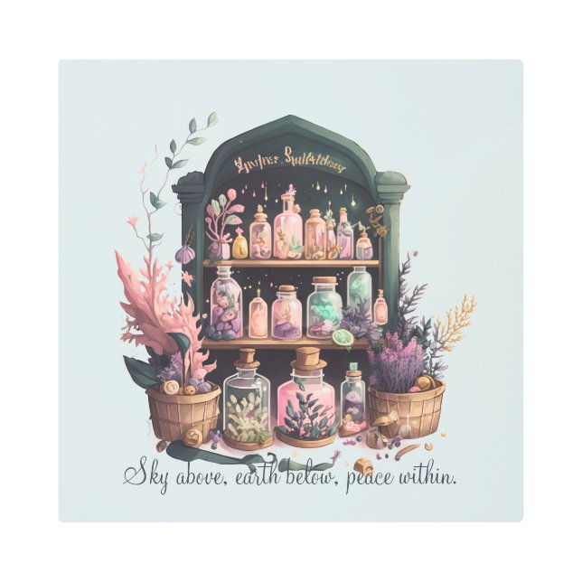 自分の魔女の薬草を作る メタルプリント (正面)