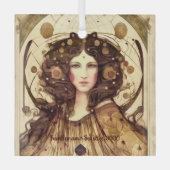 自分の魔女を作ビクトリアンる ガラスオーナメント (正面)