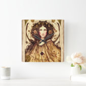 自分の魔女を作ビクトリアンる スクエア壁時計 (ホーム)