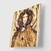 自分の魔女を作ビクトリアンる スクエア壁時計 (傾斜)