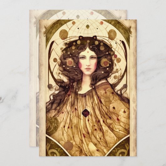 自分の魔女を作ビクトリアンる 招待状 (正面/裏面)