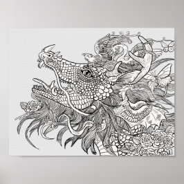 自分の魔法のドラゴンに色を付ける ポスター