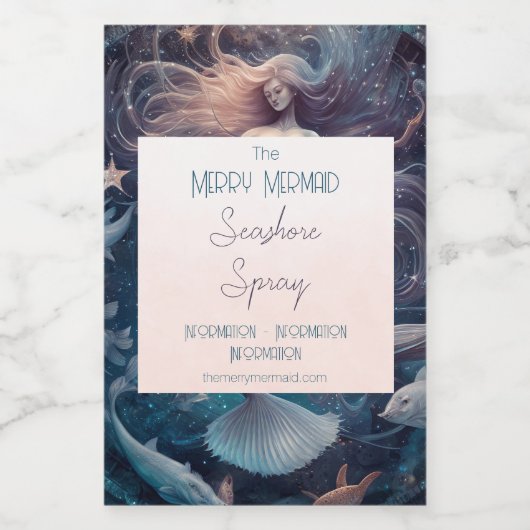 自分の魔法のマーメイドの楽園を作成 ワインラベル (シングルラベル)