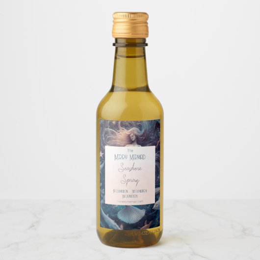 自分の魔法のマーメイドの楽園を作成 ワインラベル (正面)