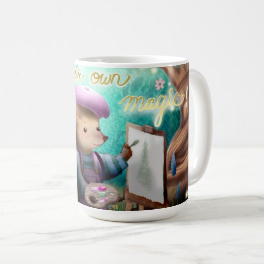 自分の魔法ハリネズミを作れ コーヒーマグカップ (正面右)