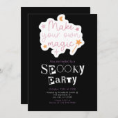 自分の魔法モダンでハロウィン 招待状 (正面/裏面)