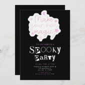 自分の魔法モダンでハロウィン 招待状 (正面/裏面)