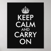 自分の黒いKeep Calm and Carry On ポスター (正面)