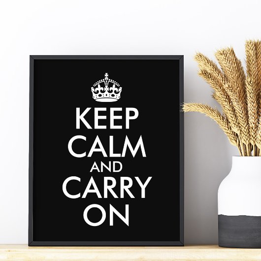 自分の黒いKeep Calm and Carry On ポスター