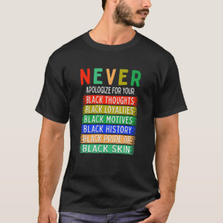 自分の黒さを謝らない – 黒い歴史 Tシャツ