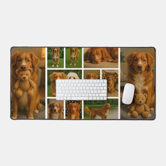 自分の11枚の写真をアップロードパーソナライズされた デスクマット (キーボード&マウス)
