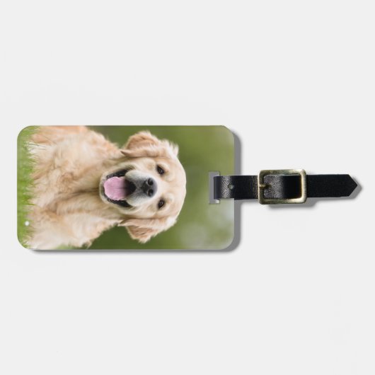 自分の2匹のパーソナライズされた愛犬を作成する ラゲッジタグ (正面横)