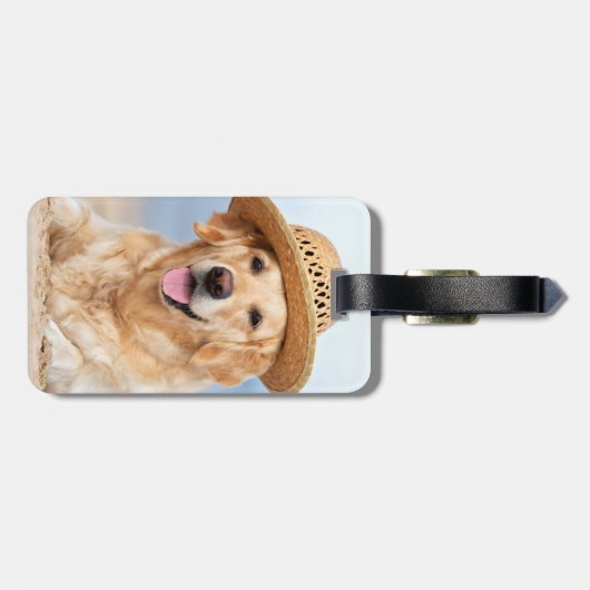 自分の2匹のパーソナライズされた愛犬を作成する ラゲッジタグ (裏面横)
