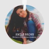 自分の2枚の写真を追加(1+1)卒業パーソナライズされた式 オーナメント (裏面)