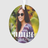 自分の2枚の写真を追加(1+1)卒業パーソナライズされた式 オーナメント (正面)