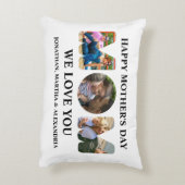 自分の3つの写真コラージュを作成Happy Mothers day アクセントクッション (裏面(縦))