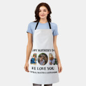 自分の3つの写真コラージュを作成Happy Mothers day エプロン (着用した状態)