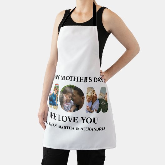 自分の3つの写真コラージュを作成Happy Mothers day エプロン (インサイチュ)