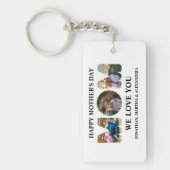 自分の3つの写真コラージュを作成Happy Mothers day キーホルダー (正面)