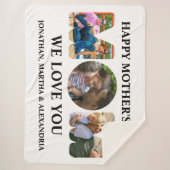 自分の3つの写真コラージュを作成Happy Mothers day シェルパブランケット (正面)