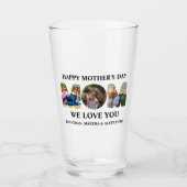 自分の3つの写真コラージュを作成Happy Mothers day タンブラーグラス (正面)