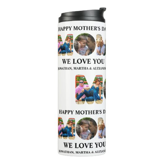 自分の3つの写真コラージュを作成Happy Mothers day タンブラー (回転左)