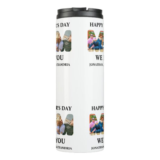 自分の3つの写真コラージュを作成Happy Mothers day タンブラー (裏面)