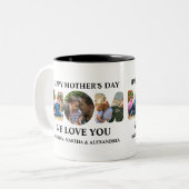 自分の3つの写真コラージュを作成Happy Mothers day ツートーンマグカップ (正面左)